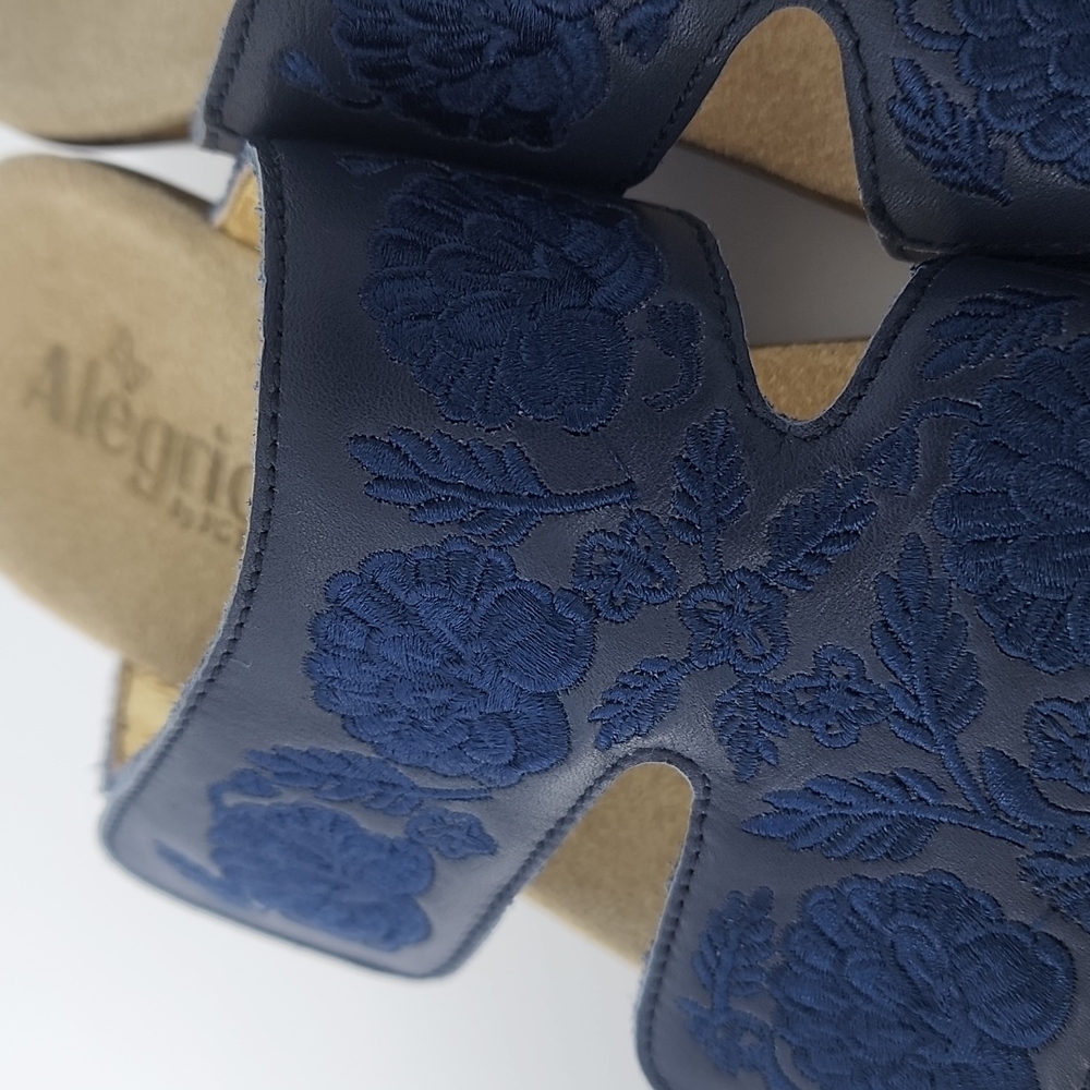 Alegria Linn Embroidered Leather Wedge Sandals 37 - Picture 7 of 10